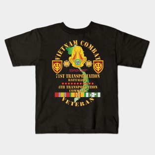 Vietnam Combat Veteran w 71st Transportation Bn, 4th Trans Command w VN SVC X 300 Kids T-Shirt